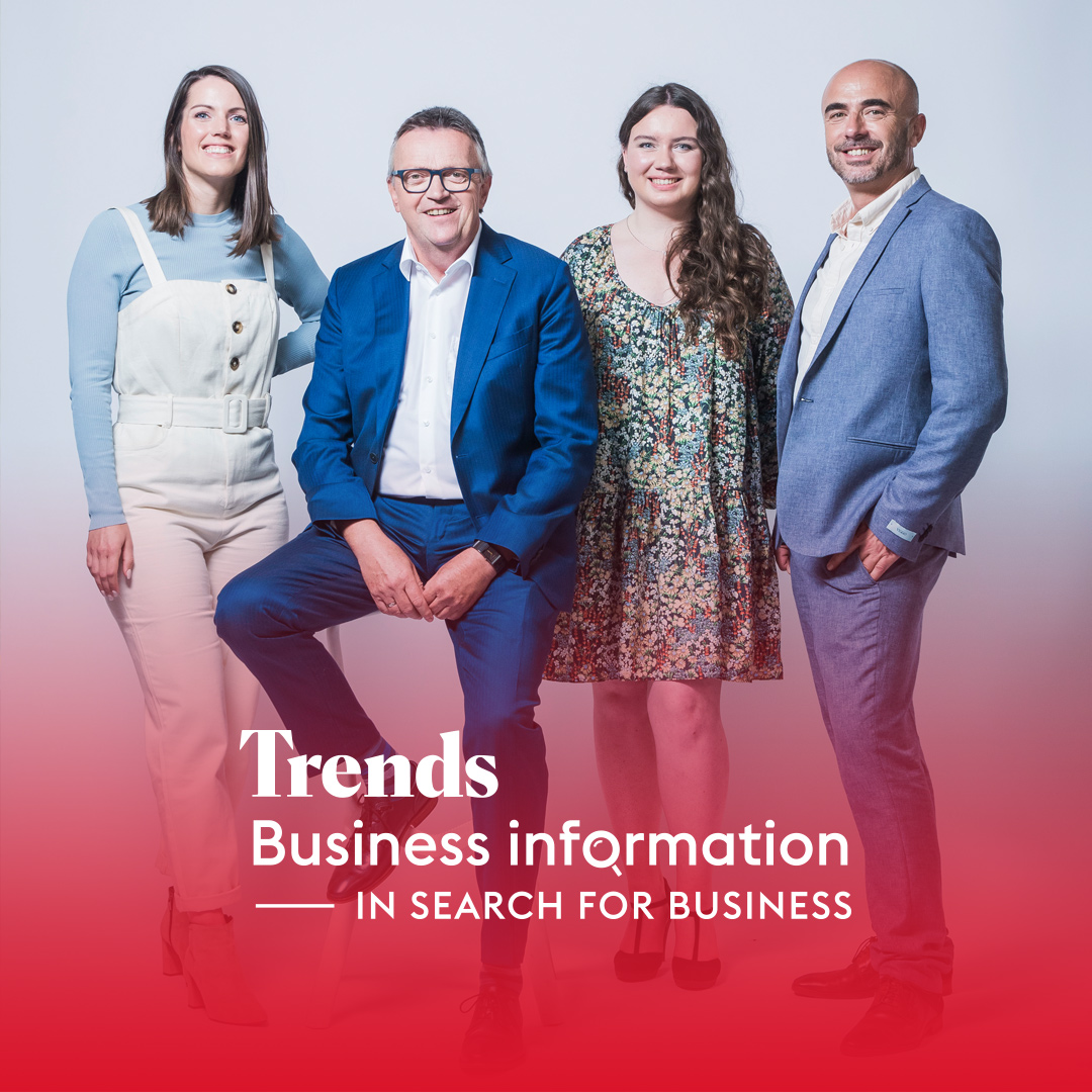 Trends Business information - in search for business 4 people standing and smiling