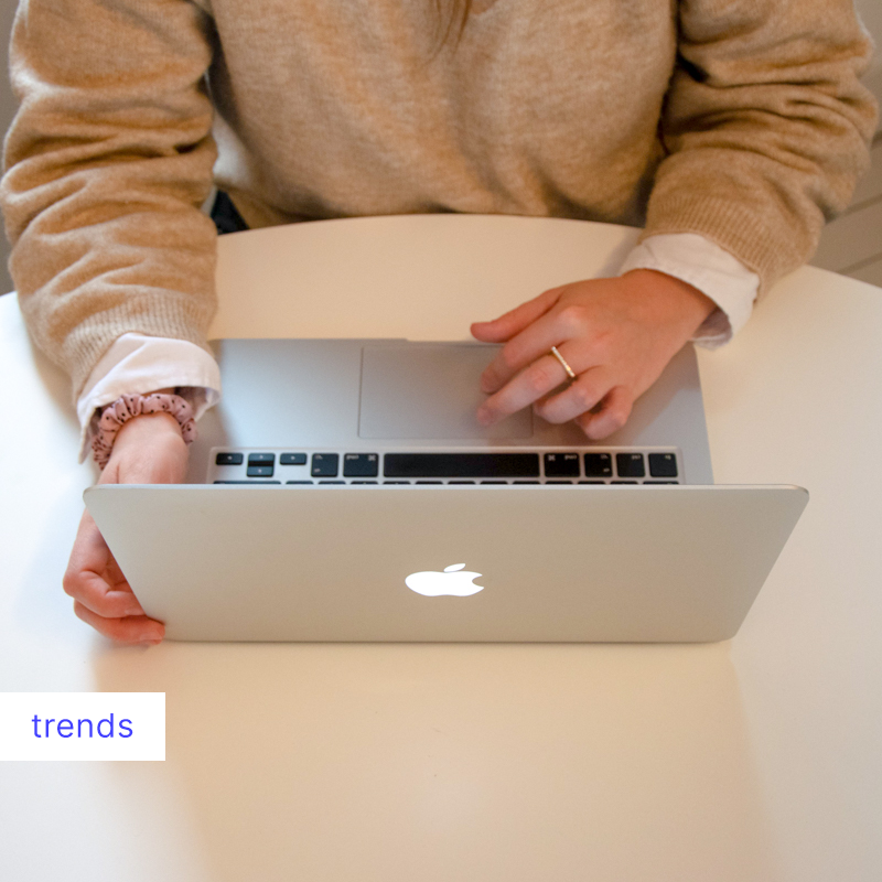 apple laptop being used 'trends'